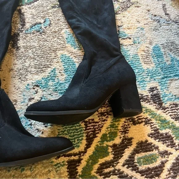 Black faux suede Unisa thigh high boots