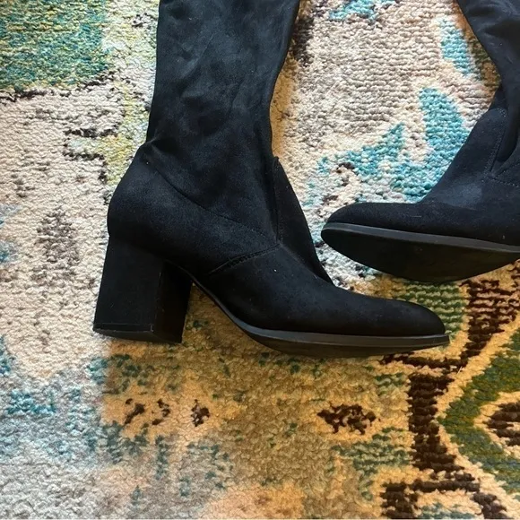 Black faux suede Unisa thigh high boots