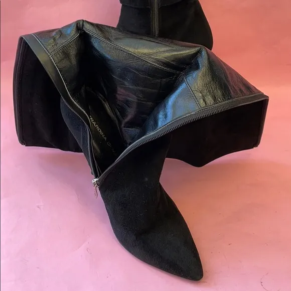 Black Gerardina Di Maggio suede leather boots