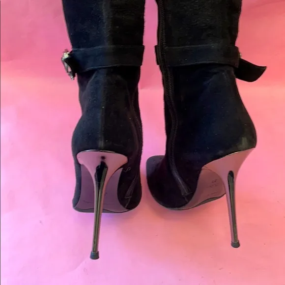 Black Gerardina Di Maggio suede leather boots
