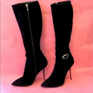 Black Gerardina Di Maggio suede leather boots