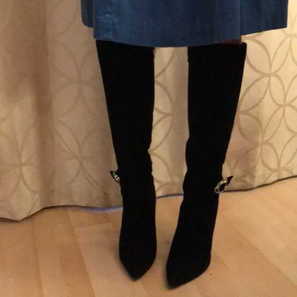 Black Gerardina Di Maggio suede leather boots