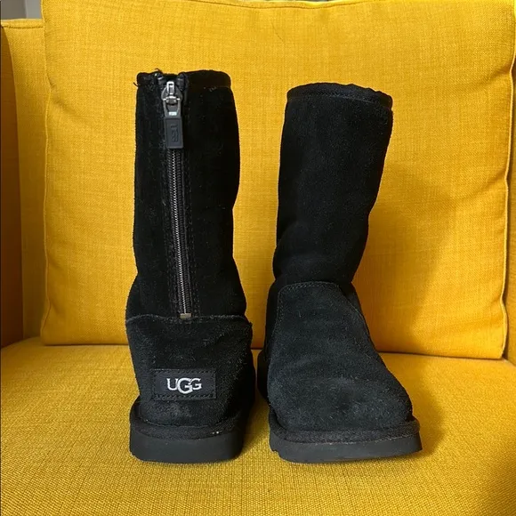 Black Suede Boots with Shearling Lining