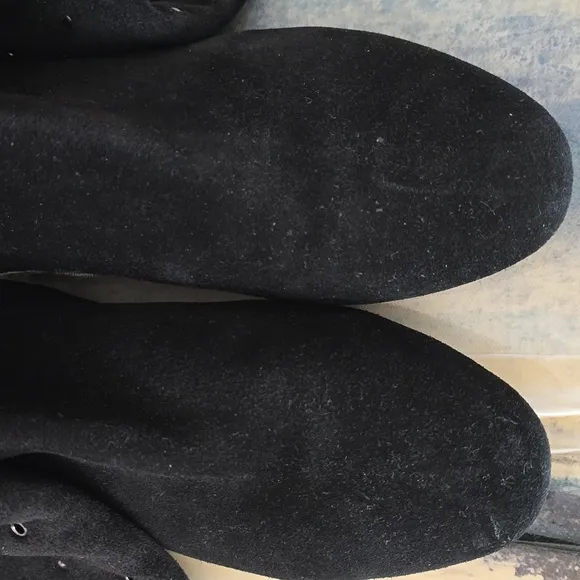Black suede over the knee boots