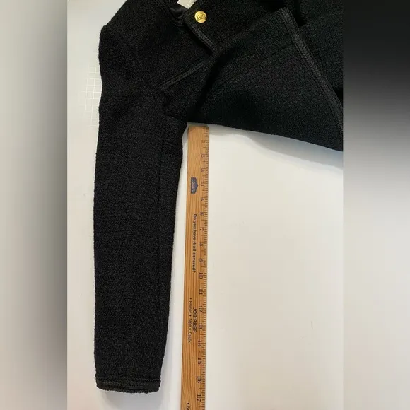 Black Tweed Wool Blend Cropped Women’s Blazer size S