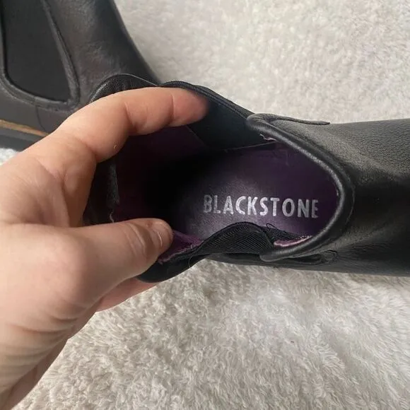 Blackstone Men’s Black Leather Ankle Chelsea Boots