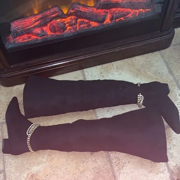 Black Vegan Suede Boots