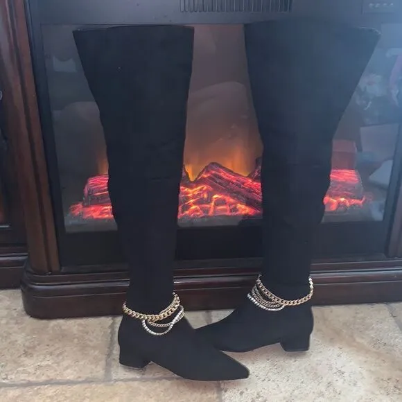Black Vegan Suede Boots