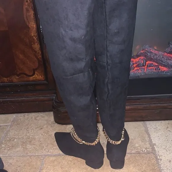 Black Vegan Suede Boots