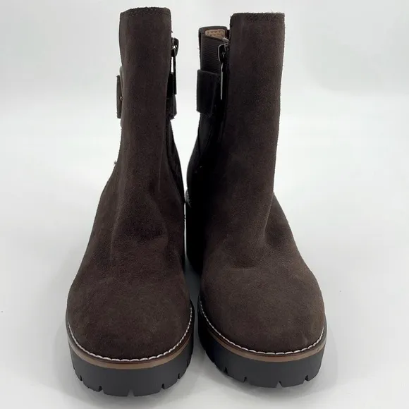 Blondo Brown Dagger Sand Suede Leather Dakota Women’s Chunky Boots Size 6M