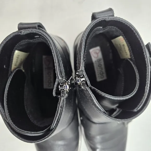 Blondo Camila Black Buckle Waterproof Moto Boots