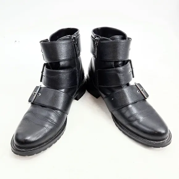 Blondo Camila Black Buckle Waterproof Moto Boots