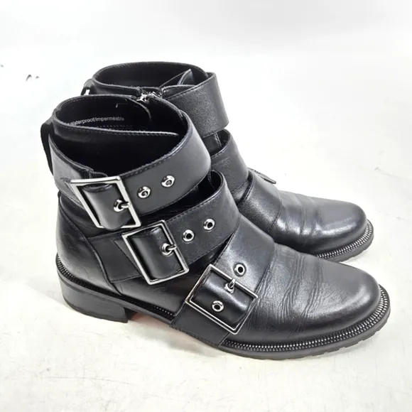 Blondo Camila Black Buckle Waterproof Moto Boots