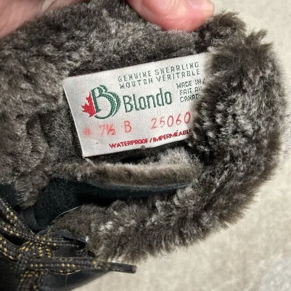 Blondo Genuine Shearling Mouton Leather Waterproof Boots Vintage Size 7.5 B