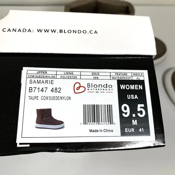 Blondo Nordstrom Samarie Quilted Boots Suede Nylon Booties Brown Size 9.5 NEW