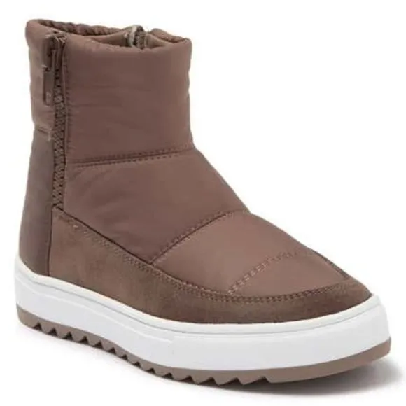 Blondo Nordstrom Samarie Quilted Boots Suede Nylon Booties Brown Size 9.5 NEW