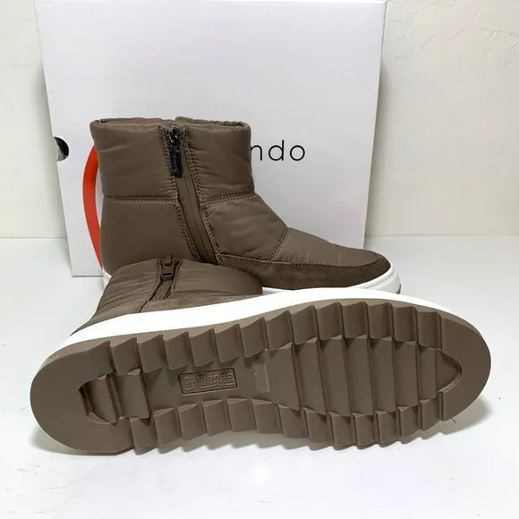 Blondo Nordstrom Samarie Quilted Boots Suede Nylon Booties Brown Size 9.5 NEW