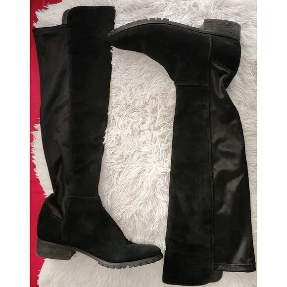 Blondo Presto Waterproof Over the Knee Suede Boots Black 10 NEW