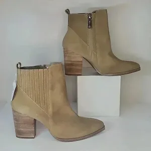 Blondo Reese waterproof size 8.5 ankle boot in taupe suede nwob