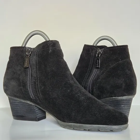 Blondo Valli 2.0 Ankle Boots Black Suede Waterproof Heeled Bootie Size 8.5