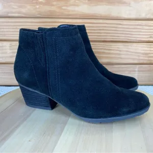 Blondo Valli Suede Waterproof Black Ankle Boot Booties Womens 8 M B4935 Side Zip