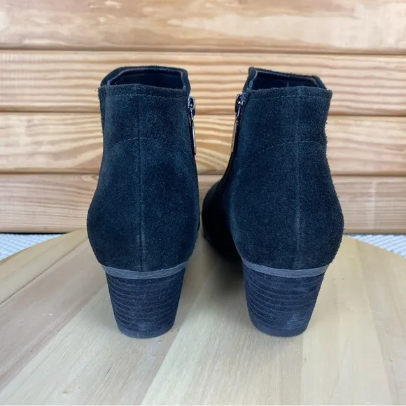 Blondo Valli Suede Waterproof Black Ankle Boot Booties Womens 8 M B4935 Side Zip