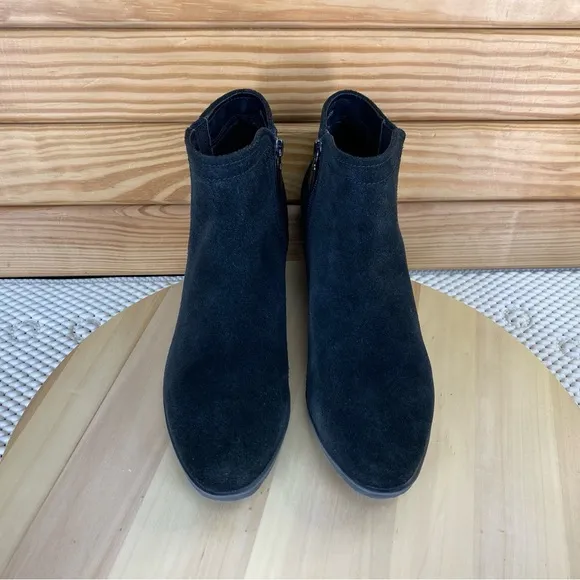 Blondo Valli Suede Waterproof Black Ankle Boot Booties Womens 8 M B4935 Side Zip