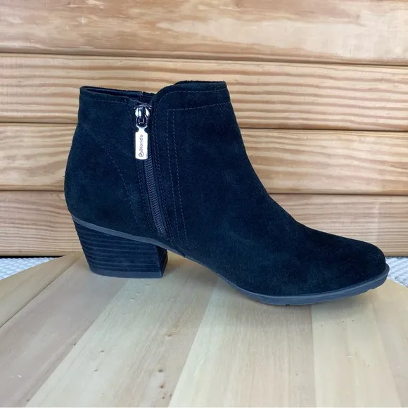 Blondo Valli Suede Waterproof Black Ankle Boot Booties Womens 8 M B4935 Side Zip