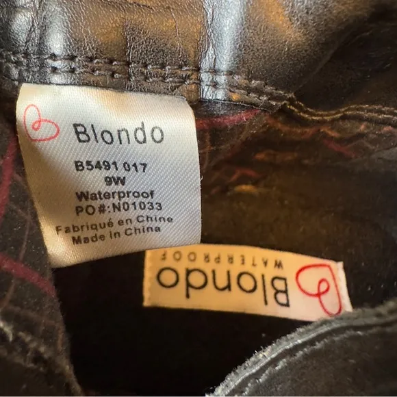 Blondo Villa Ankle Waterproof Black Boots Size 9W