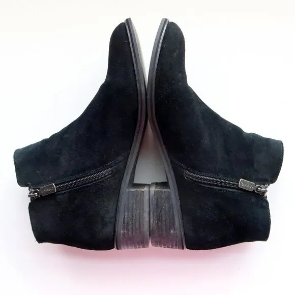 Blondo Waterproof Black Suede Leather Block Heel Ankle Boots Booties Size 10