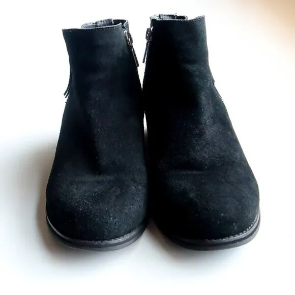 Blondo Waterproof Black Suede Leather Block Heel Ankle Boots Booties Size 10