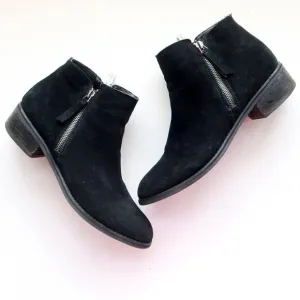 Blondo Waterproof Black Suede Leather Block Heel Ankle Boots Booties Size 10