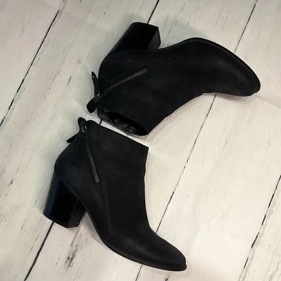 Blondo Waterproof Nivada Black Nubuck Leather Ankle Boots, Sz: 9.5