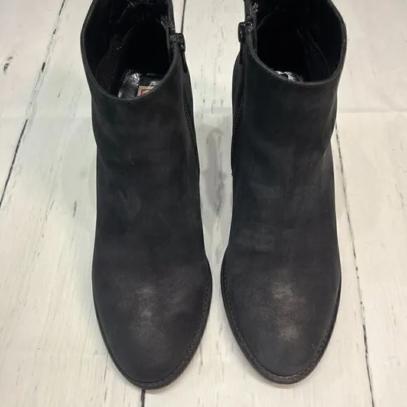 Blondo Waterproof Nivada Black Nubuck Leather Ankle Boots, Sz: 9.5