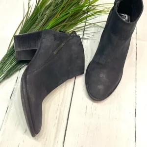 Blondo Waterproof Nivada Black Nubuck Leather Ankle Boots, Sz: 9.5