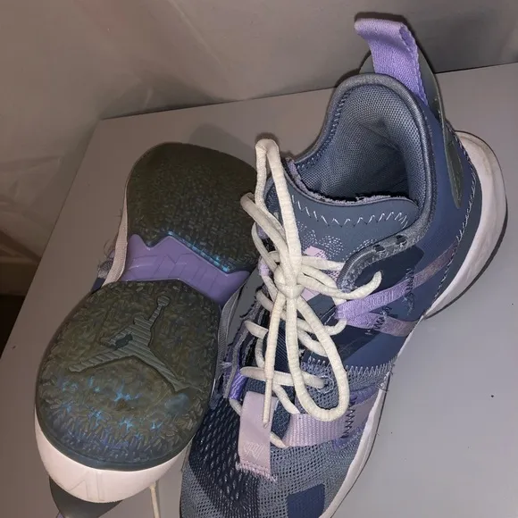 Blue and Purple Athletic Shoes with Breathable Design