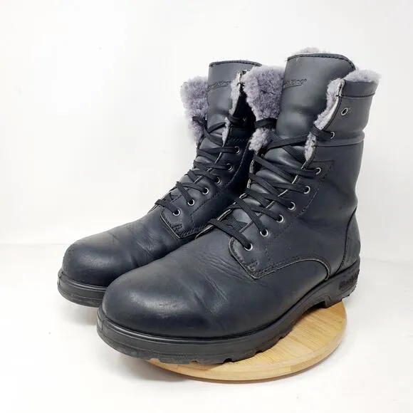 Blundstone Boots Mens 11.5 1465 Thermal Black Leather Lace Up Lined Shoes