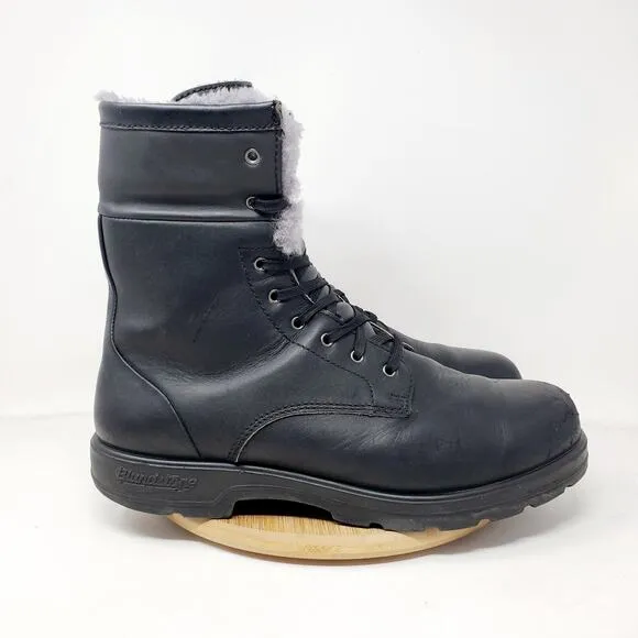 Blundstone Boots Mens 11.5 1465 Thermal Black Leather Lace Up Lined Shoes