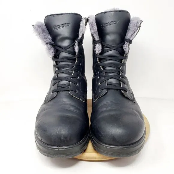 Blundstone Boots Mens 11.5 1465 Thermal Black Leather Lace Up Lined Shoes