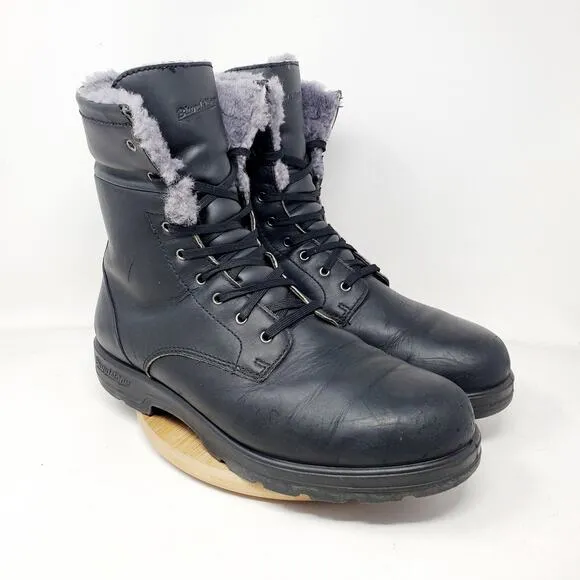 Blundstone Boots Mens 11.5 1465 Thermal Black Leather Lace Up Lined Shoes