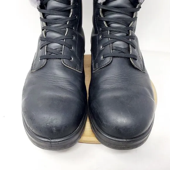Blundstone Boots Mens 11.5 1465 Thermal Black Leather Lace Up Lined Shoes