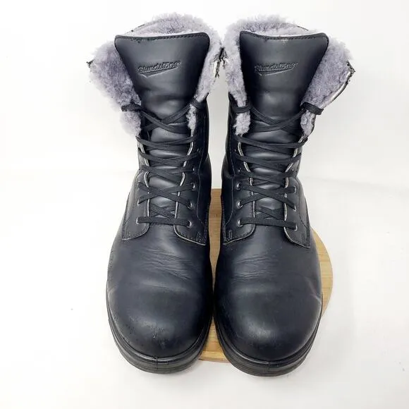 Blundstone Boots Mens 11.5 1465 Thermal Black Leather Lace Up Lined Shoes
