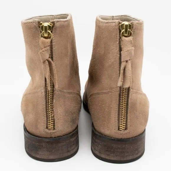 Boden Kingham Tan Suede Round Toe Back Zip Ankle Boots SIZE 38