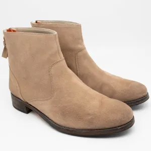 Boden Kingham Tan Suede Round Toe Back Zip Ankle Boots SIZE 38