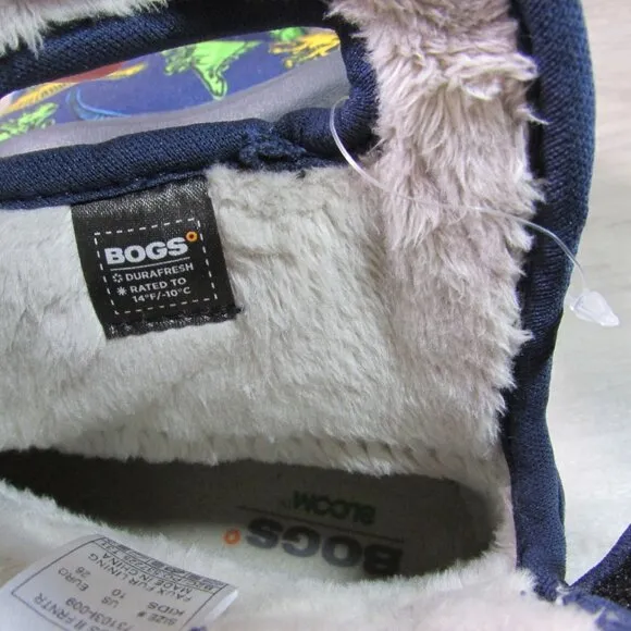 Bogs 10 Baby II Super Dino Waterproof Mud Garden Boots Navy