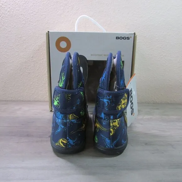 Bogs 10 Baby II Super Dino Waterproof Mud Garden Boots Navy