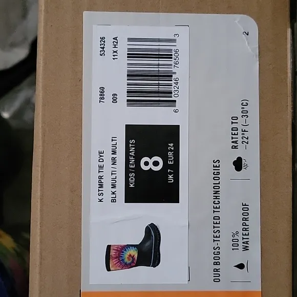 Bogs Kids Classic Stomper Tie Dye Boots Neoprene Waterproof Insulated Cushion