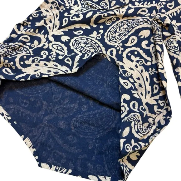Bohemian Embroideted Blue and White Paisley Culotte