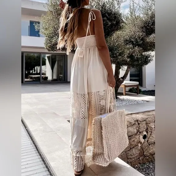 Boho Crochet Tassel Maxi Summer Dress