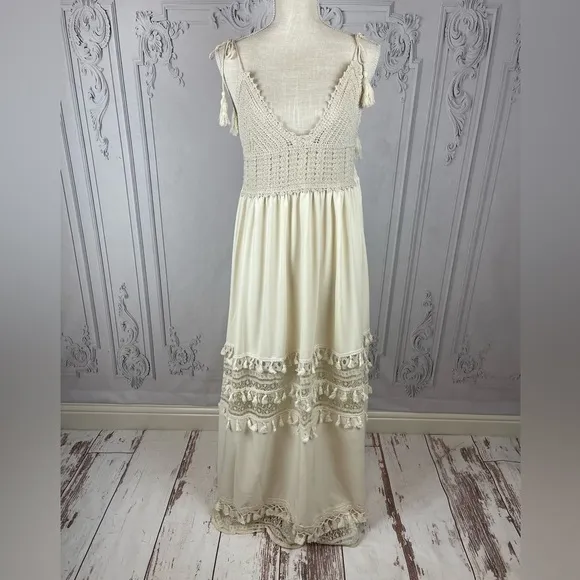 Boho Crochet Tassel Maxi Summer Dress